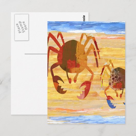 Strandtijd plezier Crab Patrol Briefkaart (Voorkant / Achterkant)