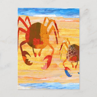 Strandtijd plezier Crab Patrol Briefkaart