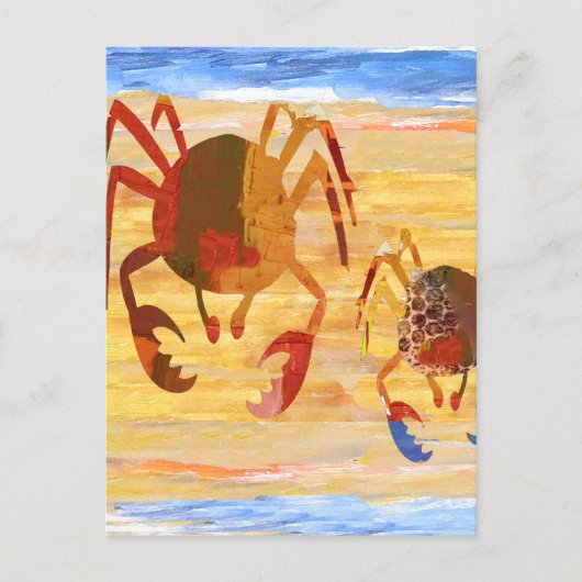 Strandtijd plezier Crab Patrol Briefkaart (Voorkant)