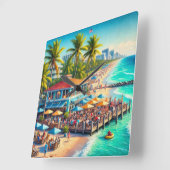 Strandtijd Strandcafé Wandklok (Hoek)