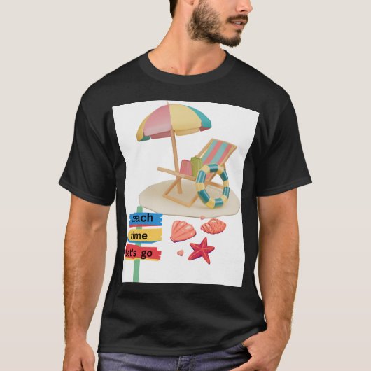 Strandtijd t shirt (Voorkant)