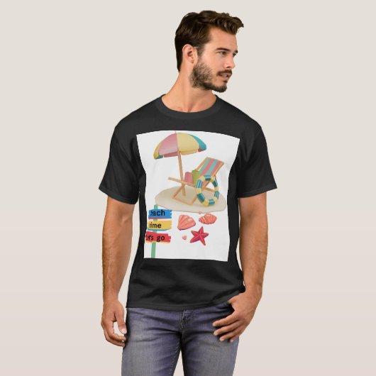 Strandtijd t shirt (Voorkant volledig)