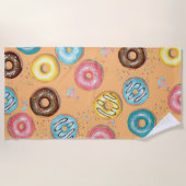 Strandtowel Yummy Donuts . Strandlaken (Voorkant)
