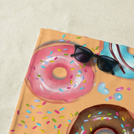 Strandtowel Yummy Donuts . Strandlaken (In situ)