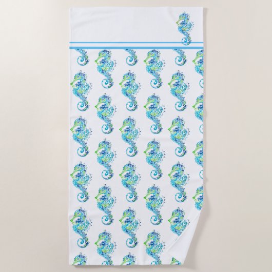Strandtowel-ZeePaard Strandlaken (Voorkant)