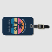 strandtrip Schattige Blue Palm Tree Bagagelabel (Voorkant (horizontaal))