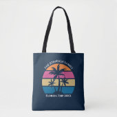 strandtrip Schattige Blue Palm Tree Tote Bag (Voorkant)