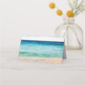 strandtropische palmbomen bruiloft plaatskaart plaatskaartje (Achterkant)