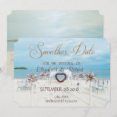 Strandtrouw, bloemengang - Save The Date (Voorkant / Achterkant)