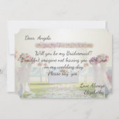 Strandtrouw, bloemstuk bruidsmeisje kaart (Achterkant)