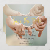 Strandtrouw, Houd Elkaar Vast   Bewaar de Datum Save The Date (Voorkant / Achterkant)