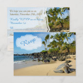 Strandtrouw | Schildpadden | Oceaan | Palmen | RSV RSVP Kaartje (Voorkant / Achterkant)