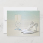 Strandtrouwdag,Glas,Hoge Hakken  Oefendiner Kaart (Achterkant)