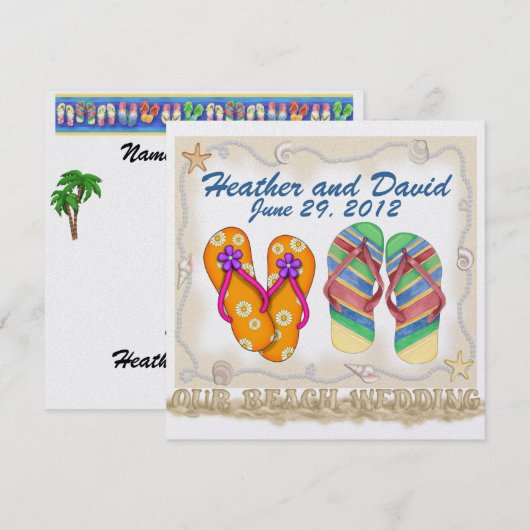 Strandtrouwdag Kaart (Voorkant / Achterkant)