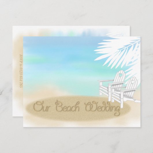Strandtrouwdag Kaart (Voorkant / Achterkant)