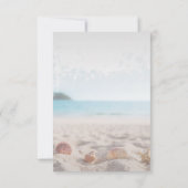 Strandtrouwdag,Zand,Schelpen RSVP Kaart (Achterkant)