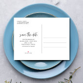 Strandtrouwfoto met drie foto's Save the Date Aankondigingskaart