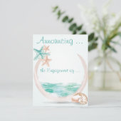 Strandtrouwlocatie Ocean Breeze Engagement Aankondiging (Staand voorkant)