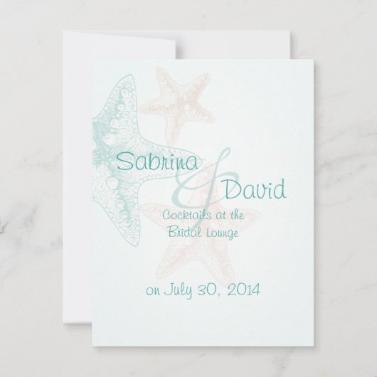 Strandtrouwlocatie Ocean Breeze Engagement Aankondiging (Achterkant)