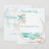 Strandtrouwlocatie Ocean Breeze Engagement Aankondiging (Voorkant / Achterkant)