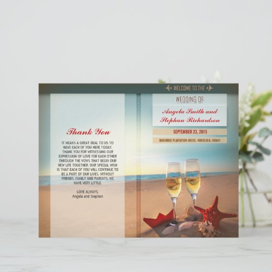 strandtrouwprogramma's (Staand voorkant)