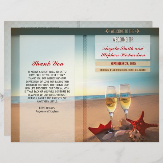 strandtrouwprogramma's (Voorkant / Achterkant)