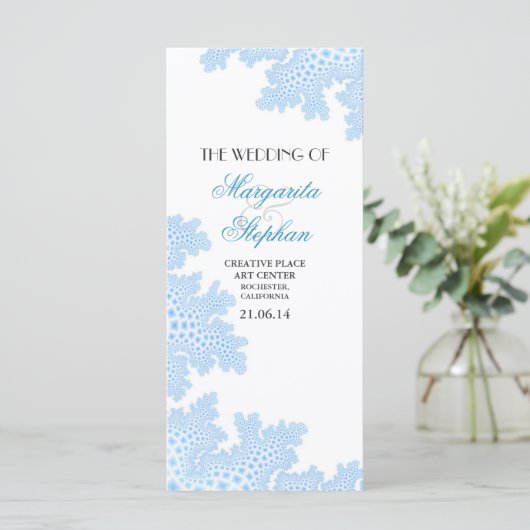 Strandtrouwprogramma's met zee Coral Programmakaart (Staand voorkant)