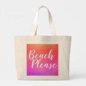 Strandtypografie Sinaasappel Roze Ombre Grote Tote Bag (Achterkant)