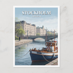 Strandvägen en Djurgårdsbron Stockholm Zweden Briefkaart