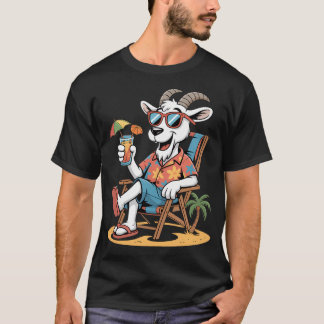 Strandvakantie Chille Geit Met Cocktail T-shirt
