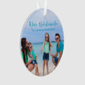 Strandvakantie Foto Keepsake 2-zijdig Kerstmis Ornament (voorkant)