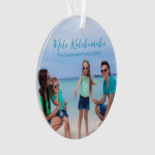Strandvakantie Foto Keepsake 2-zijdig Kerstmis Ornament (voorkant)