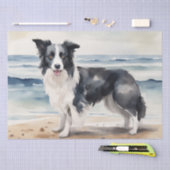 Strandvakantie : Grens Collie Decoupage Tissuepapier (Craft)