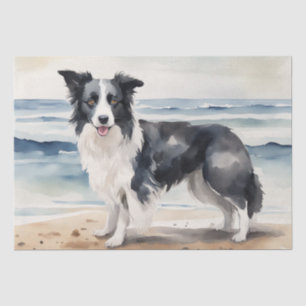 Strandvakantie : Grens Collie Decoupage Tissuepapier
