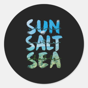 Strandvakantie Oceaan Golven Zon Zomer Pret Vakant Ronde Sticker