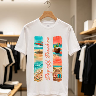 Strandvakantie op tropisch aquarel t-shirt