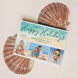 Strandvakantie Prettige Feestdagen Kust 3-Foto's Feestdagenkaart