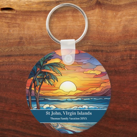 Strandvakantie St John Sleutelhanger (Voorkant)