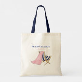 Strandvakantie Strandstoel Custom Keepsake Tote Bag (Achterkant)