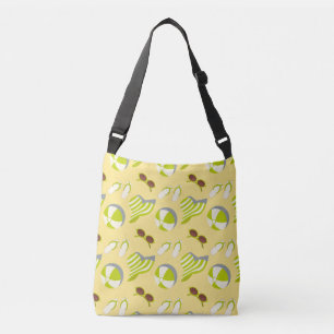 Strandvakantiepatroon met zonnebril en zonnehoed crossbody tas