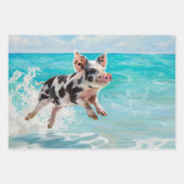 Strandvarken Zwemmen Decoupage Inpakpapier Vel (Voorkant)