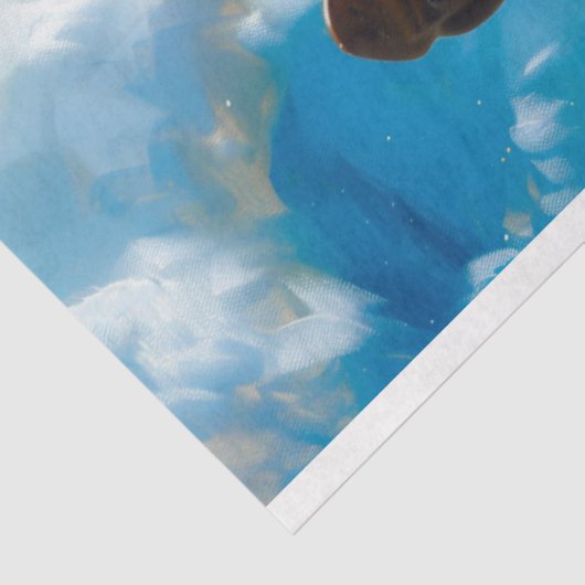 Strandvarken Zwemmen Decoupage Tissuepapier (Detail)