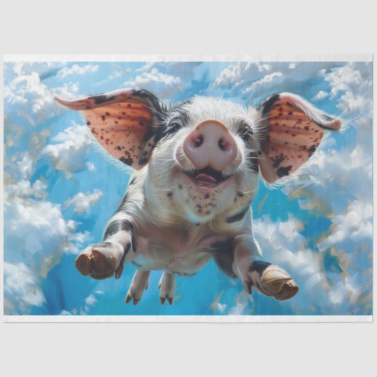 Strandvarken Zwemmen Decoupage Tissuepapier (Voorkant)