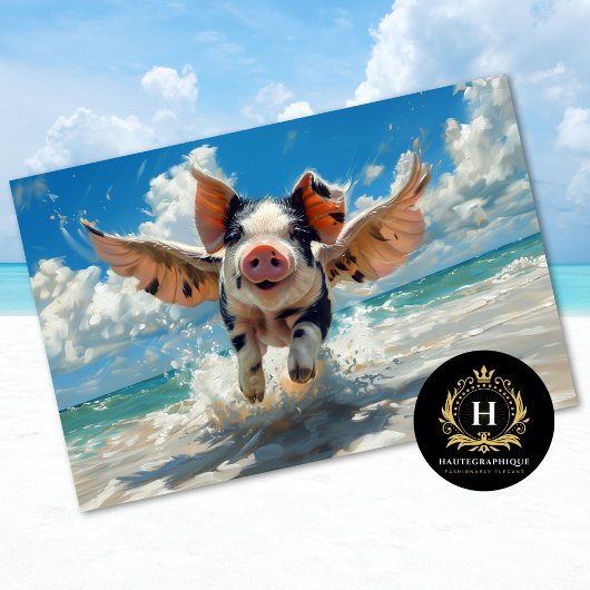 Strandvarken Zwemmen Decoupage Tissuepapier