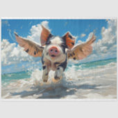 Strandvarken Zwemmen Decoupage Tissuepapier (Voorkant)