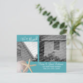 Strandverandering van adres met foto aankondigingskaart (Staand voorkant)