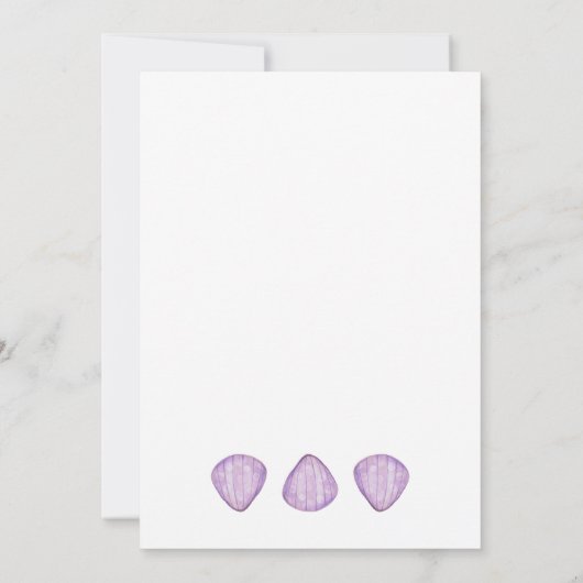 Strandverjaardagsuitnodiging met Waterverf Shells Kaart (Achterkant)