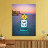Strandverkeersborden op Daytona Beach bij Dawn II Canvas Afdruk (Insitu (Woonkamer))
