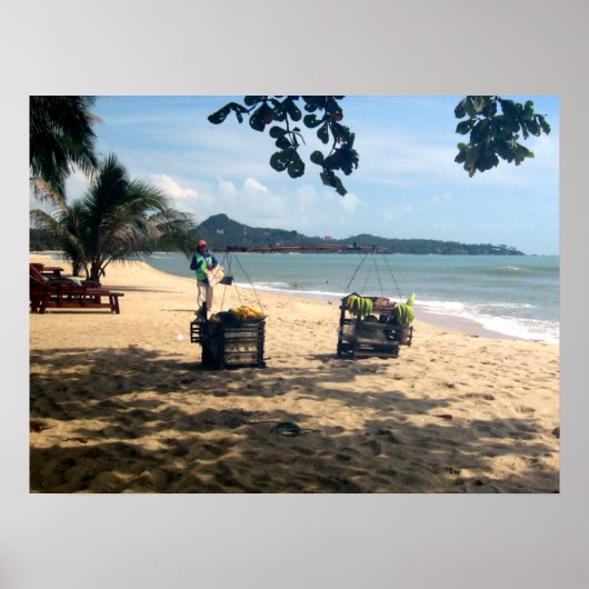 Strandverkopers ... Lamai-strand, Koh Samui-eiland Poster (Voorkant)