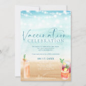 Strandverlichting cocktails Vaccinatie viering Kaart (Voorkant)